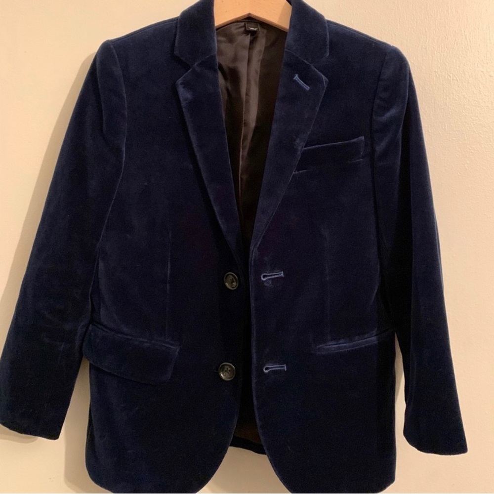 Boys CrewCuts Navy Velvet Ludlow Blazer Sz 6